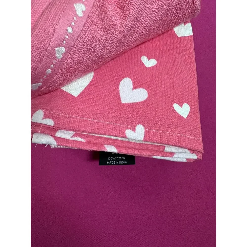 Member’s Mark Kitchen Towel Set 8 Pack Pink Hearts 17x28 Cotton Valentine
